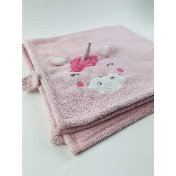 Carters Baby Blanket 3D PIG FACE Unicorn Pink Plush Pigicorn Curly Tail Piggy - Picture 2 of 15